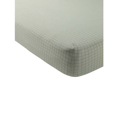 Bamboo Crib Sheet, Sage Grid
