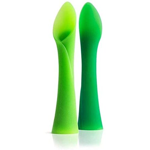 Olababy 100% Silicone Soft-Tip Training Spoon for Baby Led Weaning 2pack