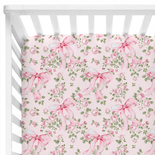 Bows in Bloom Crib Sheet