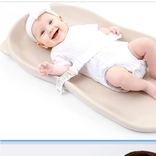 Wipe-Clean Baby Diaper Changing Pad Waterproof & Wipeable Teddy Bear Easy to Clean, Soft EVA Foam Changer Pads with Adjustable Safety Belt, Non-Slip Change Mat for Changing Station Table Dresser Bed