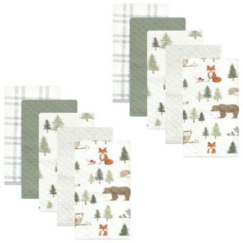 Hudson Baby Unisex Baby Quilted Burp Cloths, Forest Animals, One Size