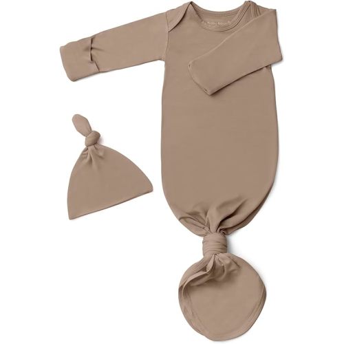 Baby Noah Newborn Knotted Gown for Boy Girls, Newborn Coming Home From Hospital Outfit, Baby Tie Gown Nightgown