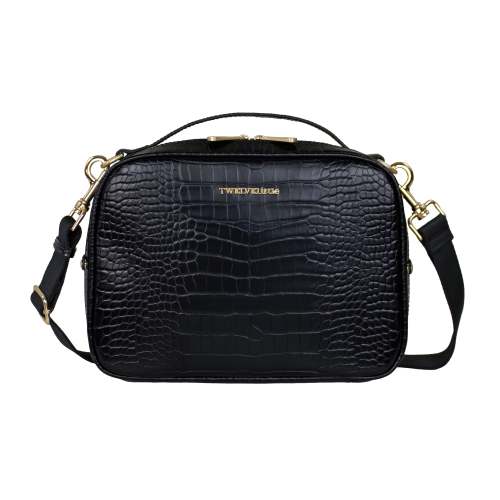 Luxe Diaper Clutch for Diaper Bag in Black Croc
