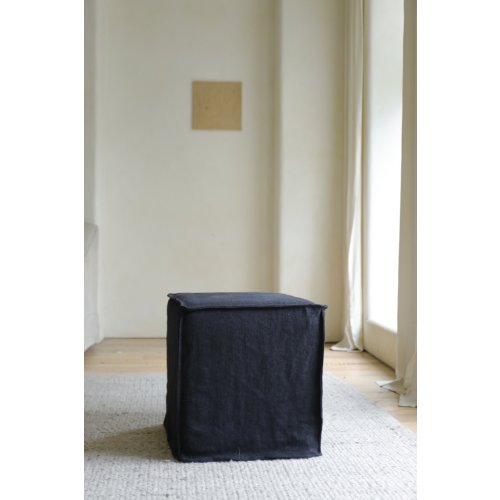 Cube Linen Ottoman