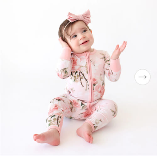 Floral Pink Baby Convertible Sleeper | Vintage Pink Rose