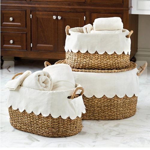 BW Wicker Stacking Storage Baskets