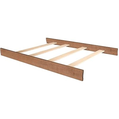 Evolur Stilnovo Mid Century Convertible Crib Wooden Full Size Bed Rail I Lasting Quality, Sugarcane