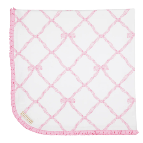 Baby Buggy Blanket - Belle Meade Bow with Pier Party Pink