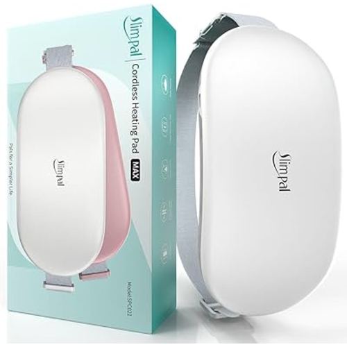 Slimpal Heating Pad for Period Cramps, Plus-Sized Portable Electric Heating Pad, Menstrual Cordless Heat Belt Back, Belly, Waist Pain Relief, Long-Lasting Battery, Gift for Her Girl Women Wife, Beige