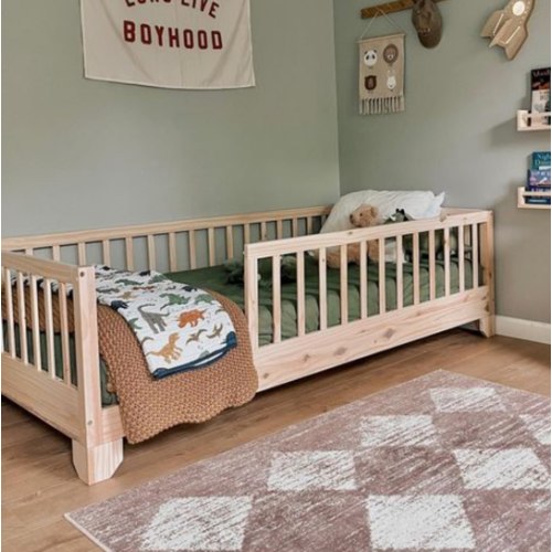 Luca Toddler Floor Bed with Rails | Custom Kids Furniture
