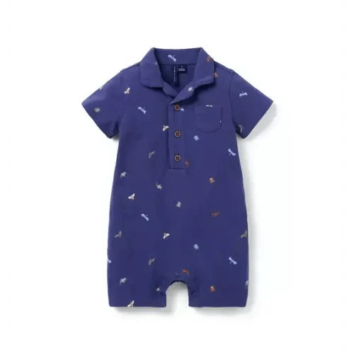 Baby Deep Sapphire Bug Friends Baby Bug Friends Romper by Janie and Jack