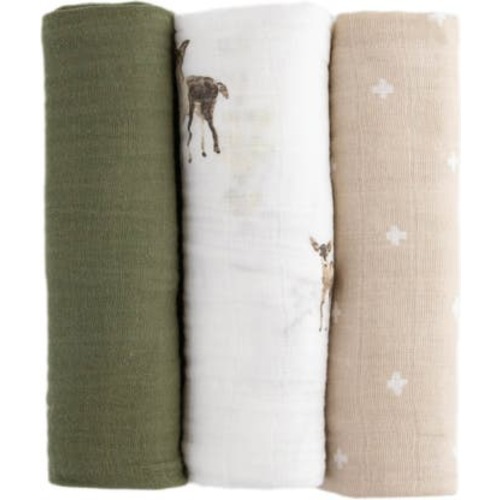3-Pack Cotton Muslin Swaddle Blankets