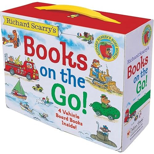 Richard Scarry's Books on the Go: 4 Board Books Board book – Illustrated, April 25, 2006
