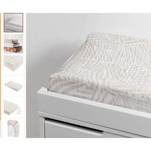 Babyletto Quilted Changing Pad Cover in GOTS Certified Organic Muslin Cotton