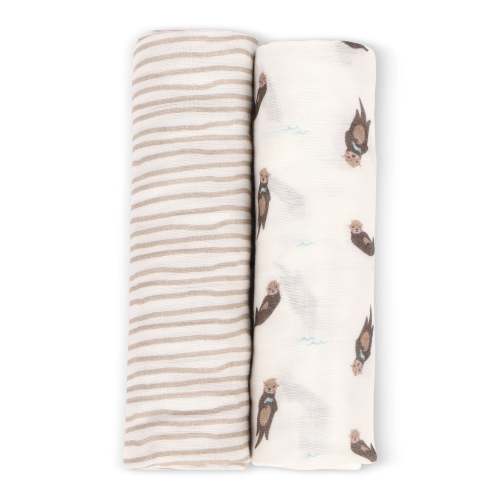 Otter & Taupe Wave Swaddle Set
