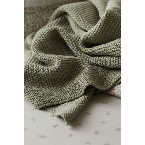 MOSS-STITCHED COTTON BLANKET