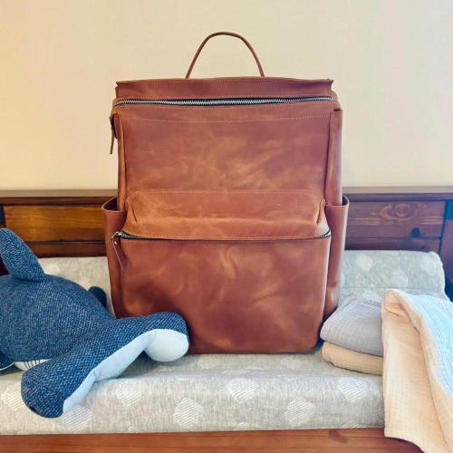 Diaper Bag for New Moms, Leather Diaper Backpack for Moms, Durable and Convenient Travel Bag for Baby Essentials, Large Everyday Mom Bag