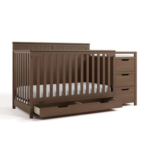 Sasha Hazelnut 3 Drawer 35.47 in. Wide Dresser with Changing Topper