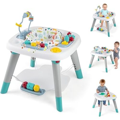 BABY JOY 6-in-1 Baby Activity Center, Baby Jumper & Interactive Play Table with 360° Rotating Seat, Detachable Toys & Music, Montessori-Inspired Design, Activity Center for Infant Toddlers 6-36 Months