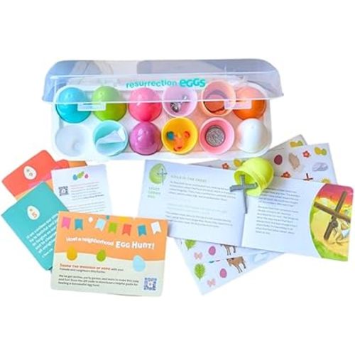 FAMILYLIFE Resurrection Eggs 30th Anniversary Edition – 12 Piece Easter Eggs Set with Booklet & Religious Figurines – Tells The Story of Easter – Eggs for Easter Egg Hunt