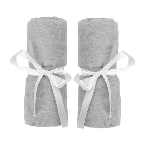 Newton Baby Fitted Sheets for Bassinet & Bedside Sleeper, Essential Bassinet (2-Pack) - Ultra-Breathable, Washable and Ultra-Soft, 100% Muslin, 19" x 35", Grey