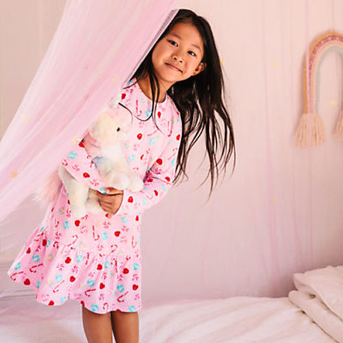 Girls Long Sleeve Jersey Nightgown | Lands' End