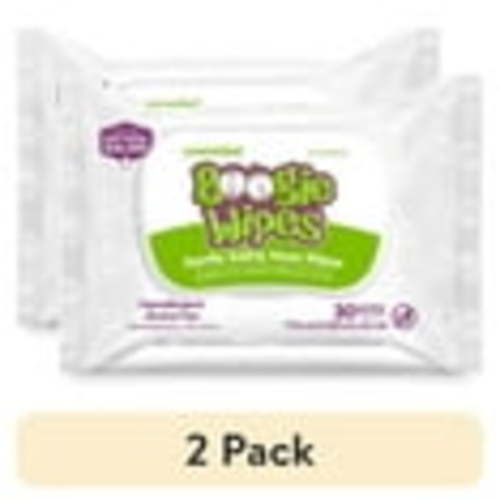 (2 pack) Boogie Wipes Gentle Saline Wet Wipes for Runny or Dry Nose, Hypoallergenic, Unscented, 30 Count