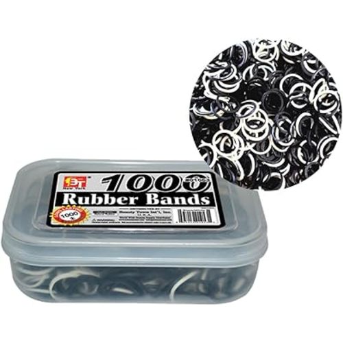 Beauty Town Hair Tie Rubber Bands - 1000pcs/500pcs Soft Stretchy Elastic Bands for Braids, Ponytails & Bun