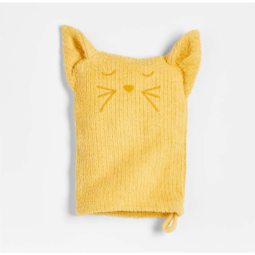 Cat Organic Waffle Baby Bath Mitt