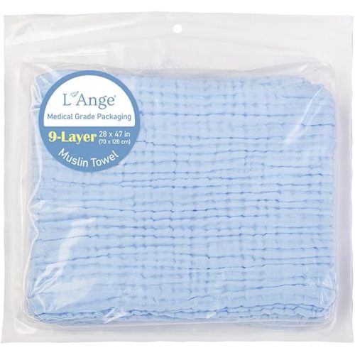 L'Ange Muslin Baby Towel | 28x47 in - L'ange Blue