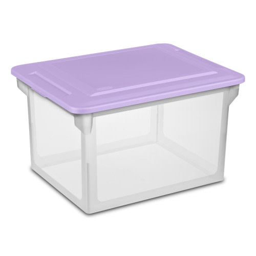 Sterilite File Box Plastic, Lavender Sky