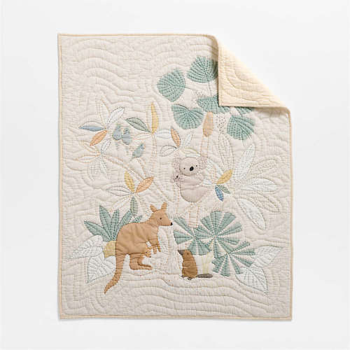 Down Under 100% Organic Cotton Baby Crib Quilt
