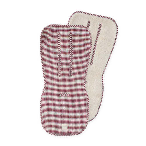 Reversible Stroller Insert - Gingham Mulberry/Sherpa