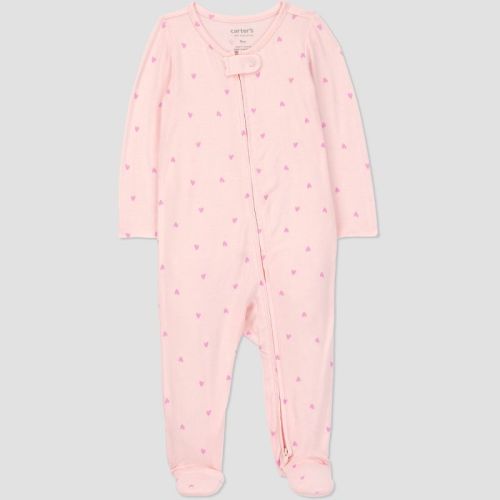 Carter's Just One You® Baby Girls' Comfy Soft Hearts Sleep N' Play - Pink Hearts Newborn