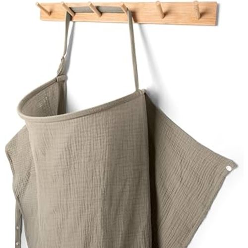 MEXXI Muslin Nursing Cover for Breastfeeding, Breathable Breastfeeding Cover for Women, Lightweight Nursing Blanket with Arch Neckline