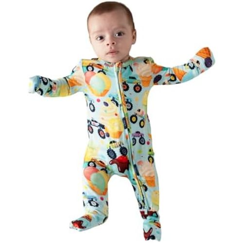 Posh Peanut Convertible Baby Sleepers - Boys Footless Baby Pajamas with 2 Way Zipper for Easy Diaper Changes