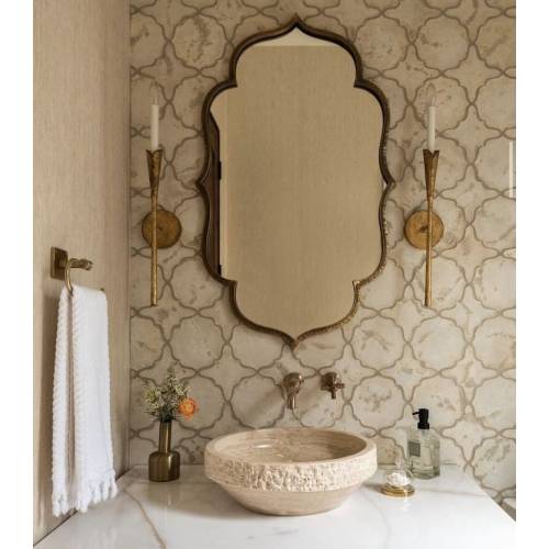 Flower Elegant Bedroom Mirror - 20' Gold