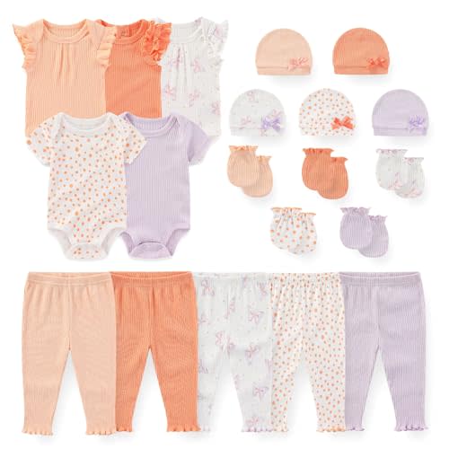 JELYLOVE Unisex Baby Boy Girl Bodysuits Sets 20 Pack Cotton Casual New Born Clothes Comfort Infant Outfit Essentials