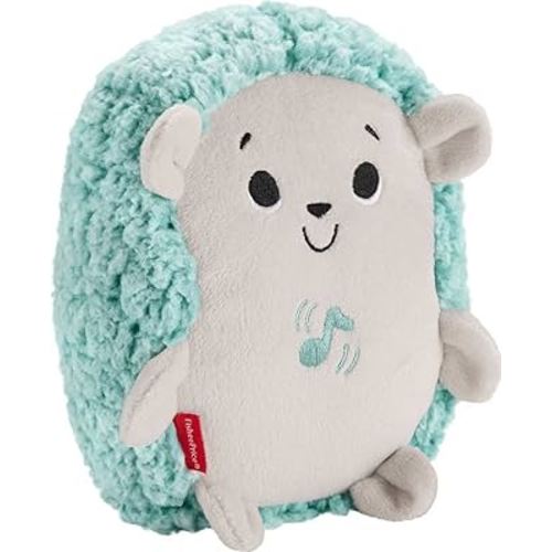 Fisher-Price Baby Musical Toy Calming Vibes Hedgehog Soother Plush Sound Machine with Vibrations for Newborns, Blue