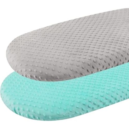 Dot Bassinet Sheet Set 2 Pack Stretch Fitted Cradle Sheets,Ultra Soft Thick Universal Fit Oval Rectangle Hourglass Pad/Mattress, for Baby Girls and Boys Grey Green
