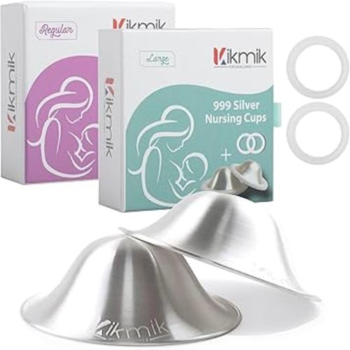 Original Silver – Bonnets d'allaitement avec anneaux O-Feel – Bouclier de téton en argent 999 – Essentiels pour nouveau-né pour aider à prévenir les irritations et aider à la récupération