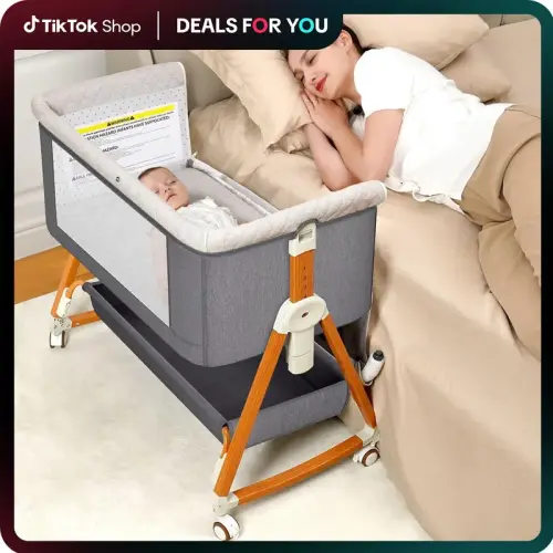 Baby Bassinet Sleeper, 6 Height Adjustable Cribs, Easy to Fold - TikTok Shop