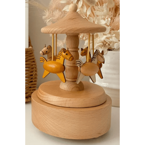 Heirloom Wooden Musical Carousel - Horses
