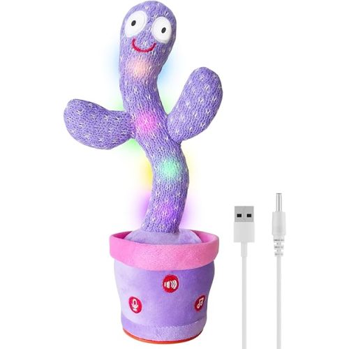 Dancing Talking Cactus Toy Mimics Back, Interactive Singing Mimicking Cactus Baby Toy That Talks Back, Upgraded Safe Plush Eyes Baby Toys 6-12 Months, 1 Year Old Girl Gifts, Baby Girl gifts