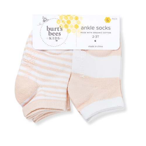 Solid & Stripes Organic Cotton Baby Ankle Socks 6 Pack - Ranunculus – Burt's Bees Baby