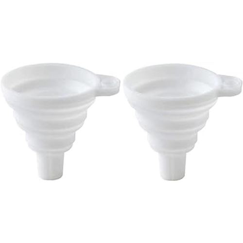 Misitifi collapsible Funnel, Set of 2, Flexible Silicone Foldable Kitchen Funnel for Liquid/Powder Transfer Hopper Food Grade Silicone Funnel