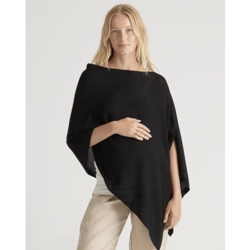 Lightweight Cotton Cashmere Nursing Shawl in Black