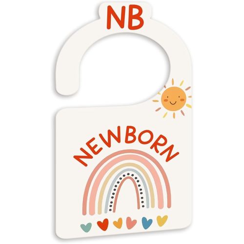 JMOST Boho Rainbow Baby Closet Dividers for Nursery Closet Organizer, Newborn to 24 Months Size Clothes, Hangers with Size Dividers, Double Sided