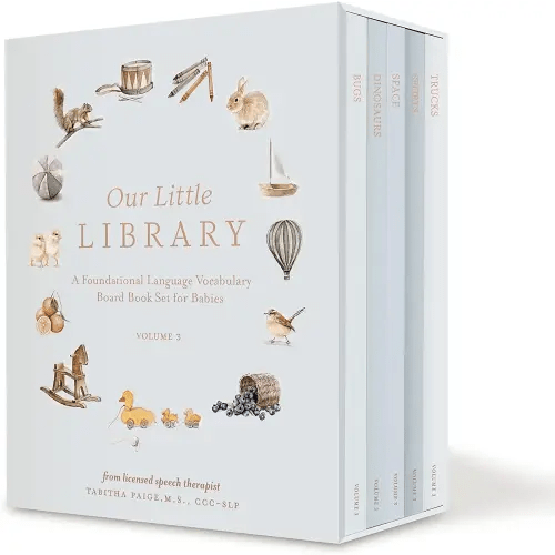 Our Little Library Vol. 3: A Foundational Language Vocabulary Board Book Set for Babies, Including Bugs, Dino saurs, Sports, Space, and Trucks (Our Little Adventures Series)