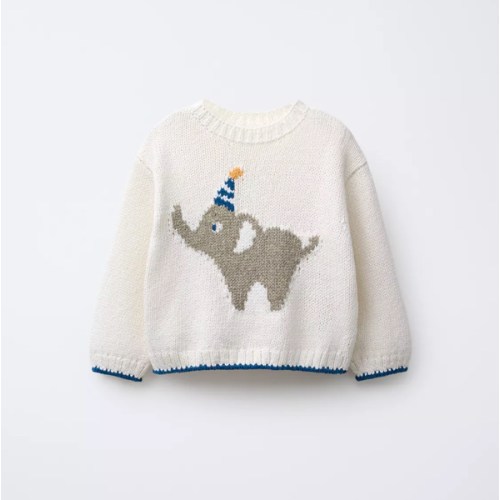 EMBROIDERED ELEPHANT KNIT SWEATER - Ecru | ZARA United States